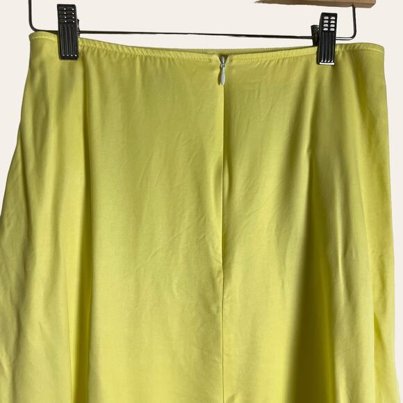 Hugo Boss Yellow Asymmetric Sharkbite Side Button Midi Skirt Size 4 - Picture 6 of 12